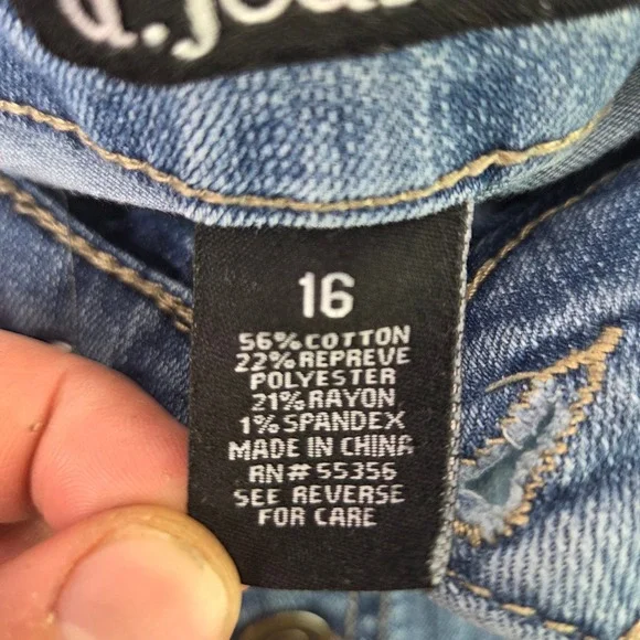 d.jeans Skinny Jeans Womens 16 Blue Button Fly High Rise Stretch Denim - Picture 6 of 7